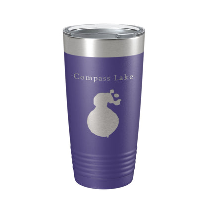 Compass Lake Map Tumbler Travel Mug Insulated Laser Engraved Coffee Cup Florida 20 oz-15