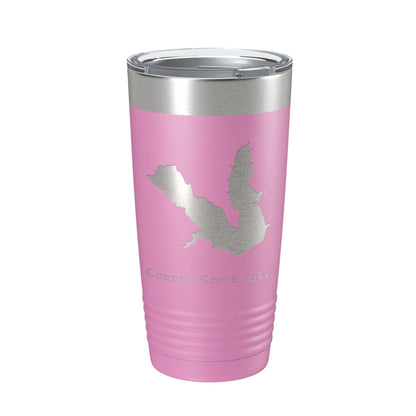 Council Grove Lake Map Tumbler Travel Mug Insulated Laser Engraved Coffee Cup Kansas 20 oz-14