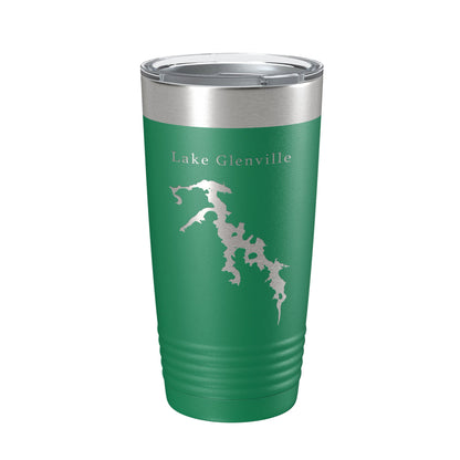 Lake Glenville Map Tumbler Travel Mug Insulated Laser Engraved Coffee Cup North Carolina 20 oz-9