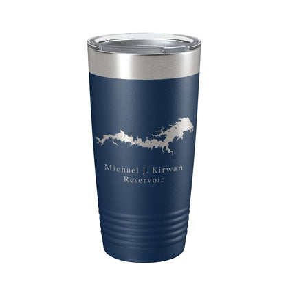 Michael J. Kirwan Reservoir Tumbler Lake Map Travel Mug Insulated Laser Engraved Coffee Cup Ohio 20 oz-2