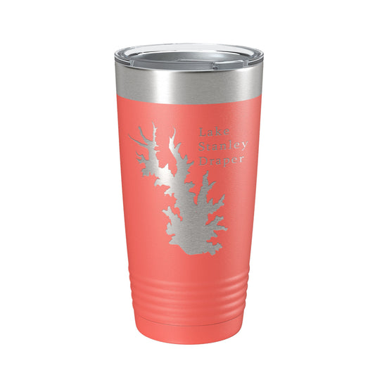 Lake Stanley Draper Map Tumbler Travel Mug Insulated Laser Engraved Coffee Cup Oklahoma 20 oz-20