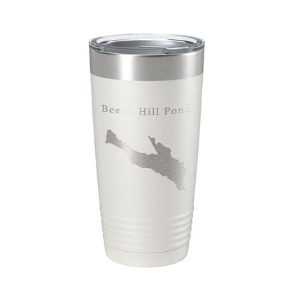 Beech Hill Pond Tumbler Lake Map Travel Mug Insulated Laser Engraved Coffee Cup Maine 20 oz-1