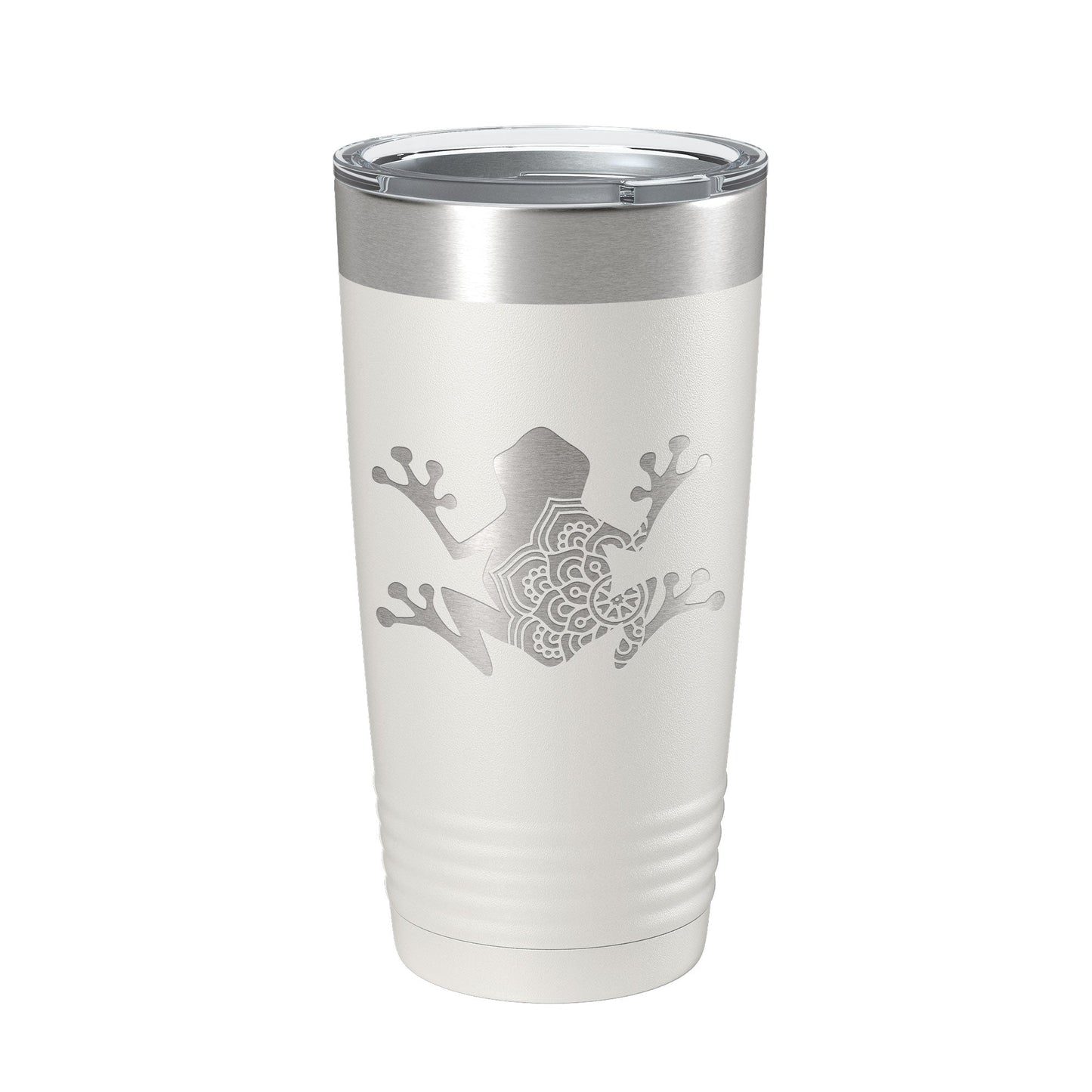 Frog Mandala Tumbler Travel Mug Insulated Laser Engraved Coffee Cup Frog Zentangle Pattern Design Gift 20 oz-7