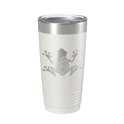 Frog Mandala Tumbler Travel Mug Insulated Laser Engraved Coffee Cup Frog Zentangle Pattern Design Gift 20 oz-7