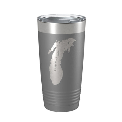 Lake Michigan Map Tumbler Travel Mug Insulated Laser Engraved Coffee Cup Illinois Wisconsin Indiana Michigan 20 oz-16