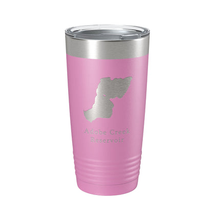 Adobe Creek Reservoir Tumbler Lake Map Travel Mug Insulated Laser Engraved Coffee Cup Colorado 20 oz-14