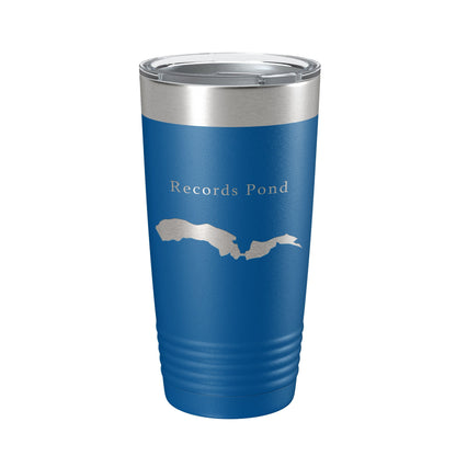 Records Pond Tumbler Lake Map Travel Mug Insulated Laser Engraved Coffee Cup Delaware 20 oz-6