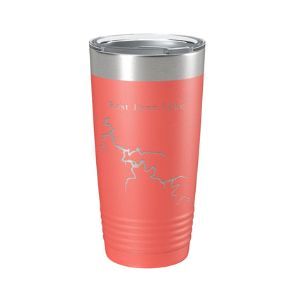 East Lynn Lake Map Tumbler Travel Mug Insulated Laser Engraved Coffee Cup West Virginia 20 oz-20