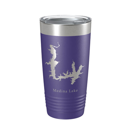 Medina Lake Map Tumbler Travel Mug Insulated Laser Engraved Coffee Cup Texas 20 oz-15