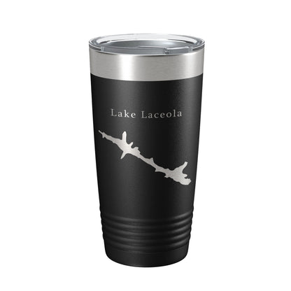 Lake Laceola Map Tumbler Travel Mug Insulated Laser Engraved Coffee Cup Blue Creek Georgia 20 oz-0