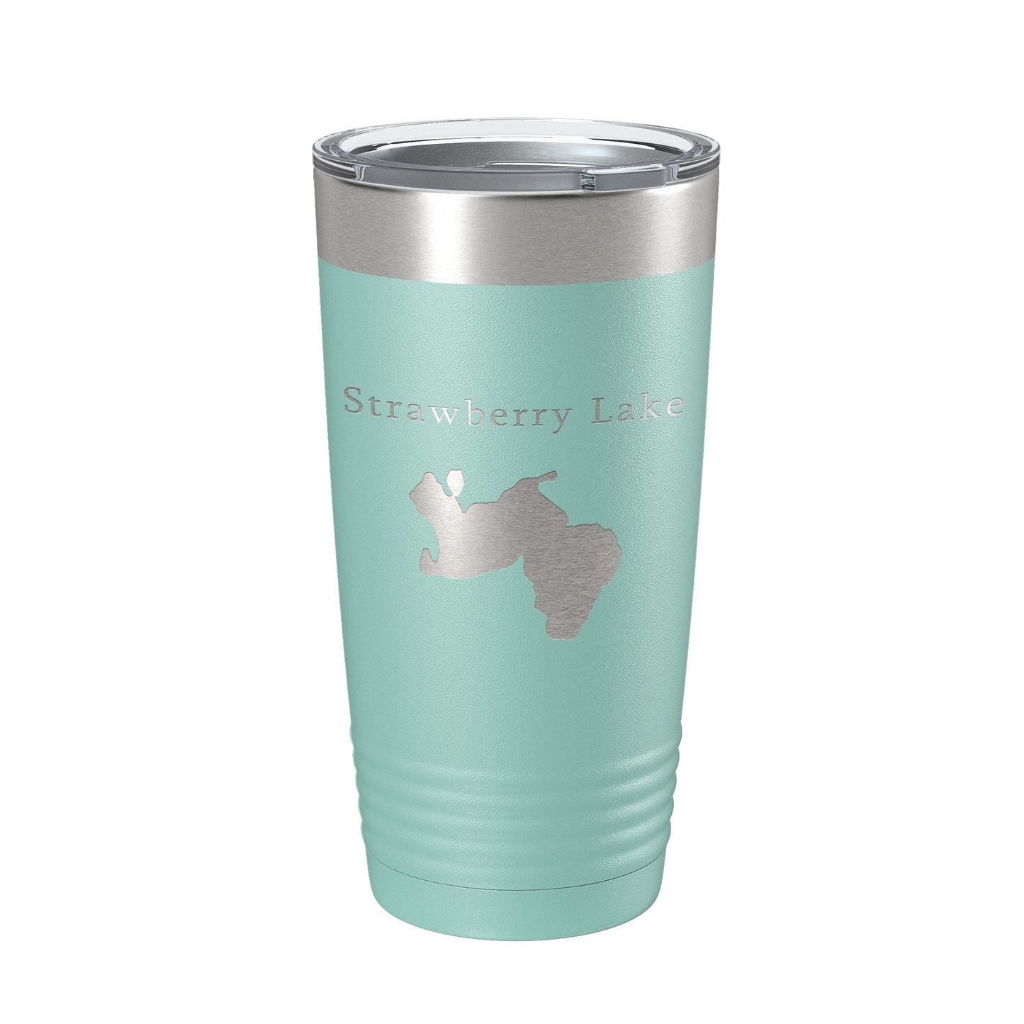 Strawberry Lake Map Tumbler Travel Mug Insulated Laser Engraved Coffee Cup Huron River Chain of Lakes Michigan 20 oz-12