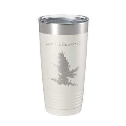 Lake Ellsworth Map Tumbler Travel Mug Insulated Laser Engraved Coffee Cup Oklahoma 20 oz-7