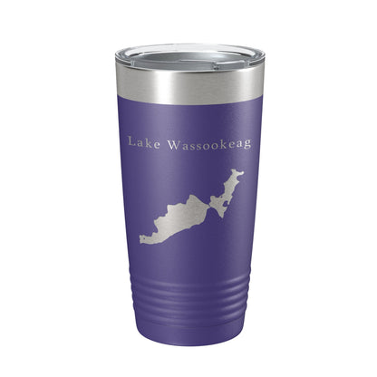 Lake Wassookeag Map Tumbler Travel Mug Insulated Laser Engraved Coffee Cup Maine 20 oz-15