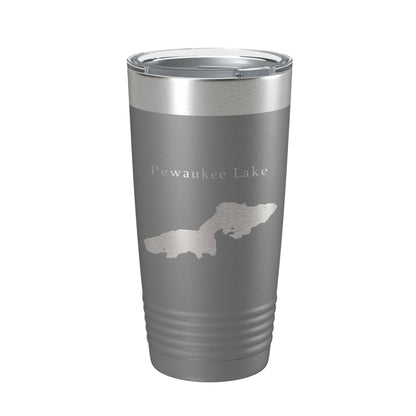 Pewaukee Lake Map Tumbler Travel Mug Insulated Laser Engraved Coffee Cup Wisconsin 20 oz-16