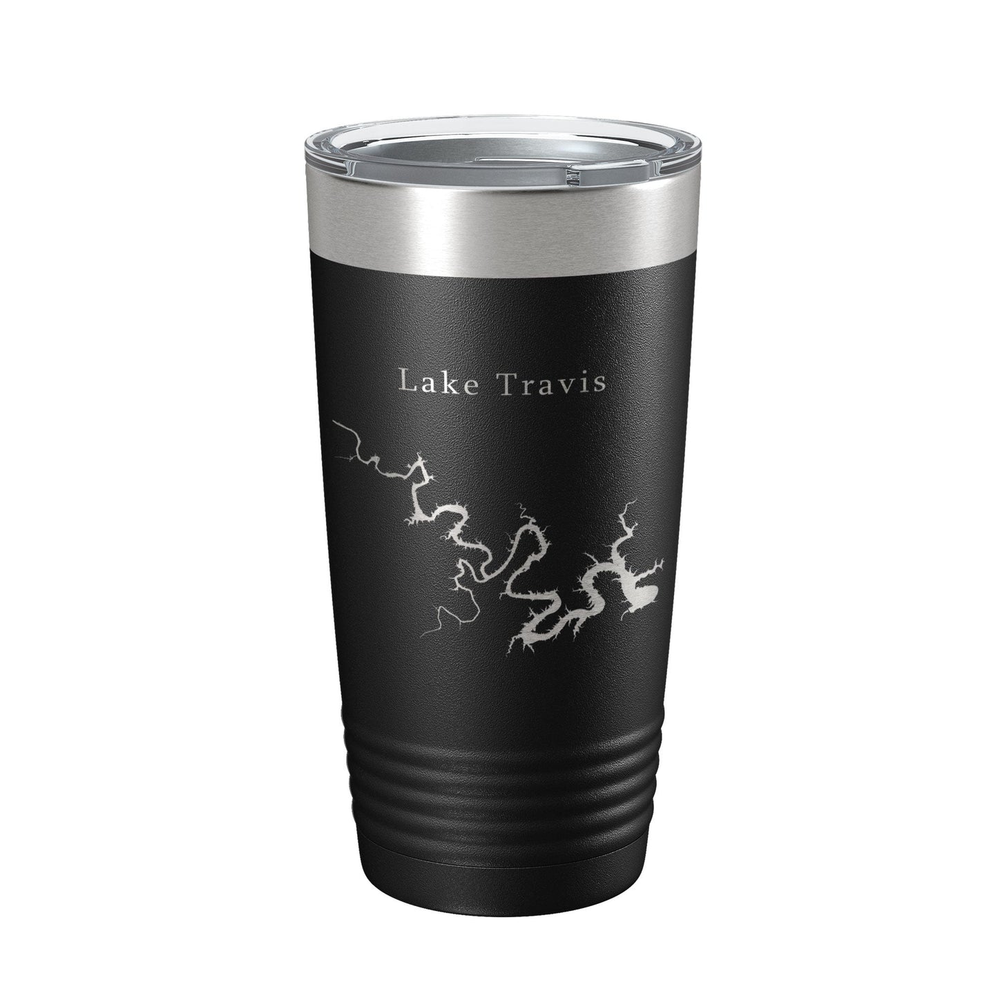 Lake Travis Map Tumbler Travel Mug Insulated Laser Engraved Coffee Cup Texas 20 oz-0