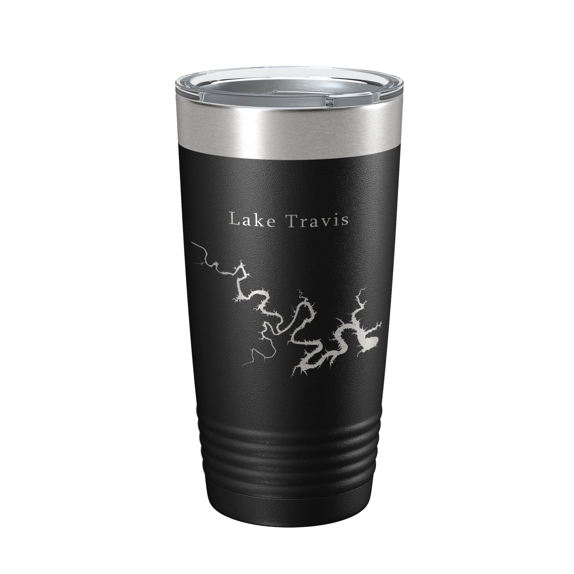 Lake Travis Map Tumbler Travel Mug Insulated Laser Engraved Coffee Cup Texas 20 oz-0