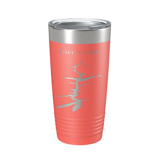 Dierks Lake Map Tumbler Travel Mug Insulated Laser Engraved Coffee Cup Arkansas 20 oz-20