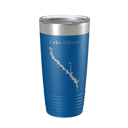 Lake Oliver Map Tumbler Travel Mug Insulated Laser Engraved Coffee Cup Alabama Georgia 20 oz-6