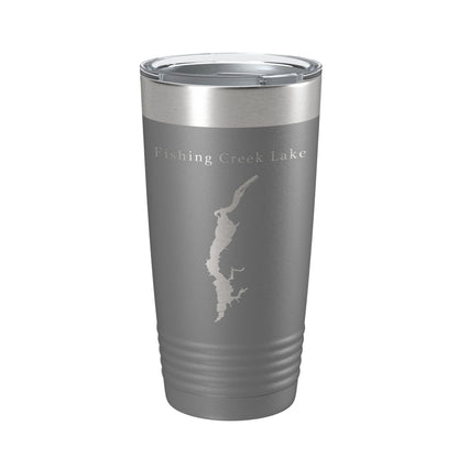 Fishing Creek Lake Map Tumbler Travel Mug Insulated Laser Engraved Coffee Cup South Carolina 20 oz-16