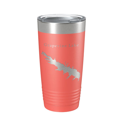 Grapevine Lake Map Tumbler Travel Mug Insulated Laser Engraved Coffee Cup Texas 20 oz-20