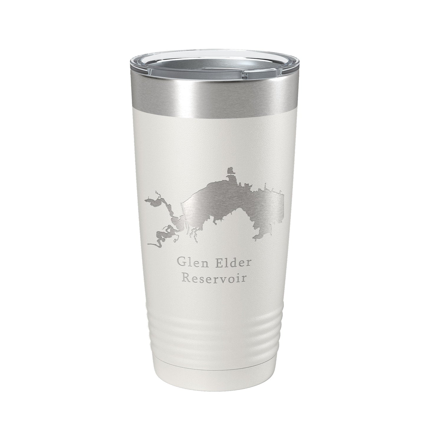 Glen Elder Reservoir Tumbler Lake Map Travel Mug Insulated Laser Engraved Coffee Cup Kansas 20 oz-7