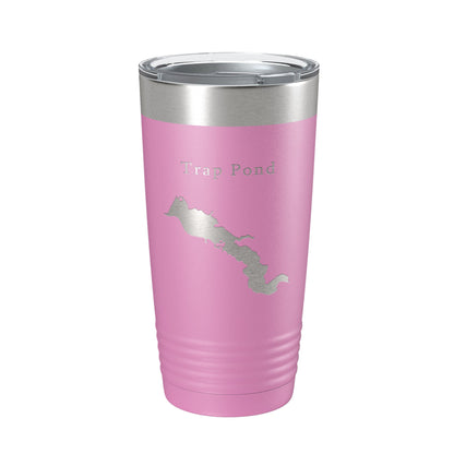 Trap Pond Tumbler Lake Map Travel Mug Insulated Laser Engraved Coffee Cup Delaware 20 oz-14