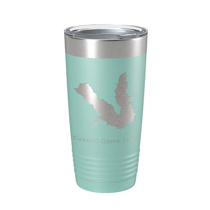 Council Grove Lake Map Tumbler Travel Mug Insulated Laser Engraved Coffee Cup Kansas 20 oz-12