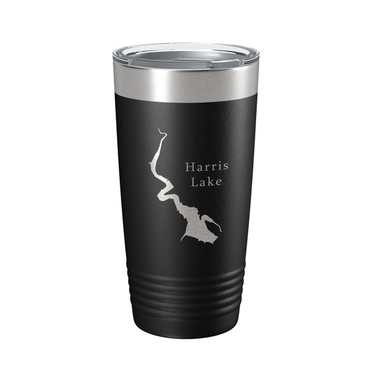 Harris Lake Map Tumbler Travel Mug Insulated Laser Engraved Coffee Cup Alabama 20 oz-0