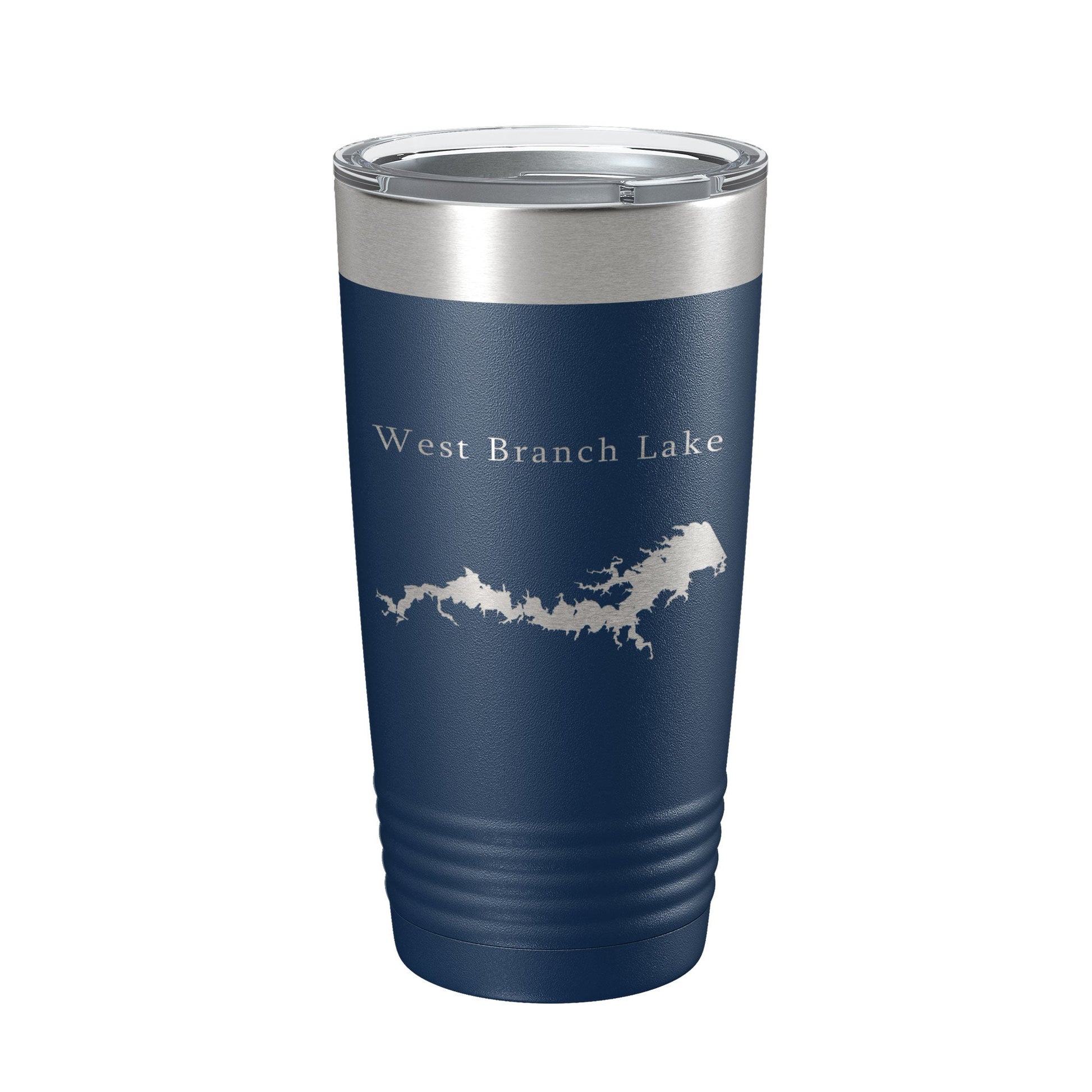 West Branch Lake Map Tumbler Travel Mug Insulated Laser Engraved Coffee Cup Ohio 20 oz-2