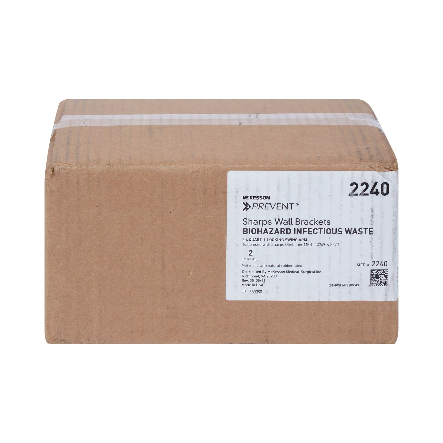 Sharps Container Bracket McKesson Prevent® Plastic Wall Mount Locking