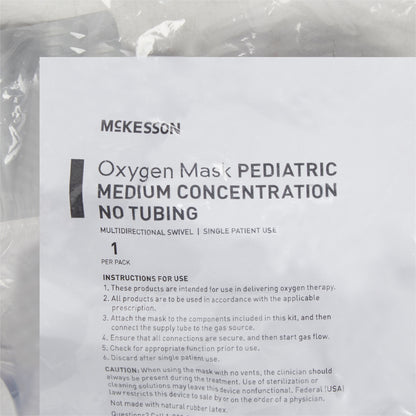 Oxygen Mask McKesson Elongated Style Pediatric Adjustable Head Strap