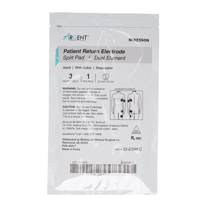 Patient Return Electrode McKesson Argent™ Split Corded