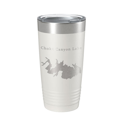Choke Canyon Lake Map Tumbler Travel Mug Insulated Laser Engraved Coffee Cup Texas 20 oz-1