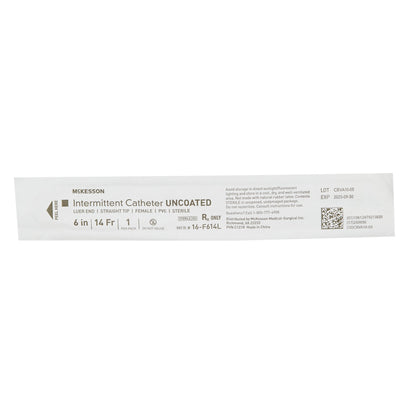 Urethral Catheter McKesson Straight Tip Uncoated PVC 14 Fr. 6 Inch