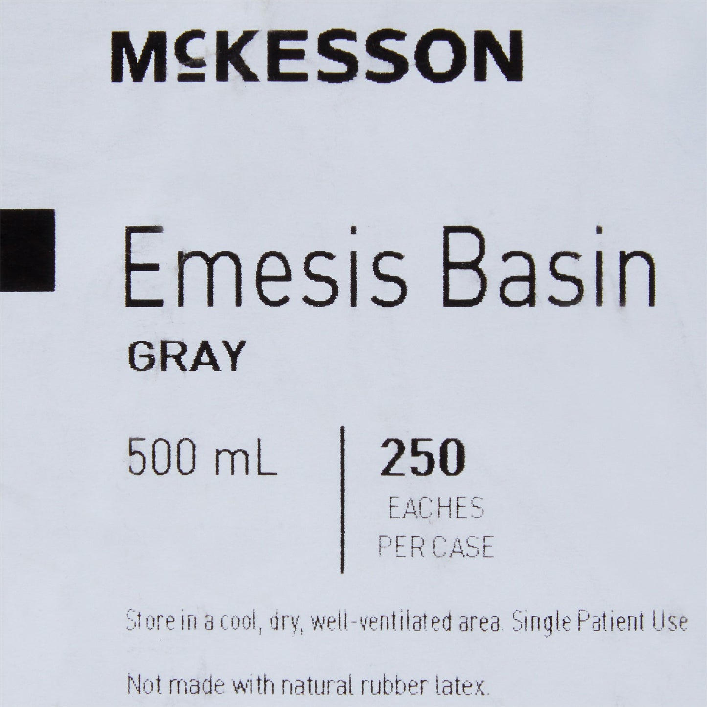 Emesis Basin McKesson Graphite 16 oz. Plastic Single Patient Use