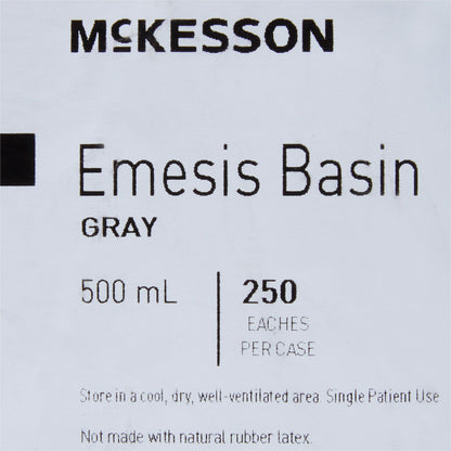 Emesis Basin McKesson Graphite 16 oz. Plastic Single Patient Use
