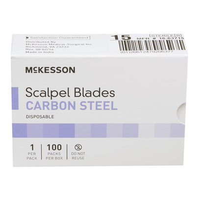 Surgical Blade McKesson Brand Carbon Steel No. 15 Sterile
