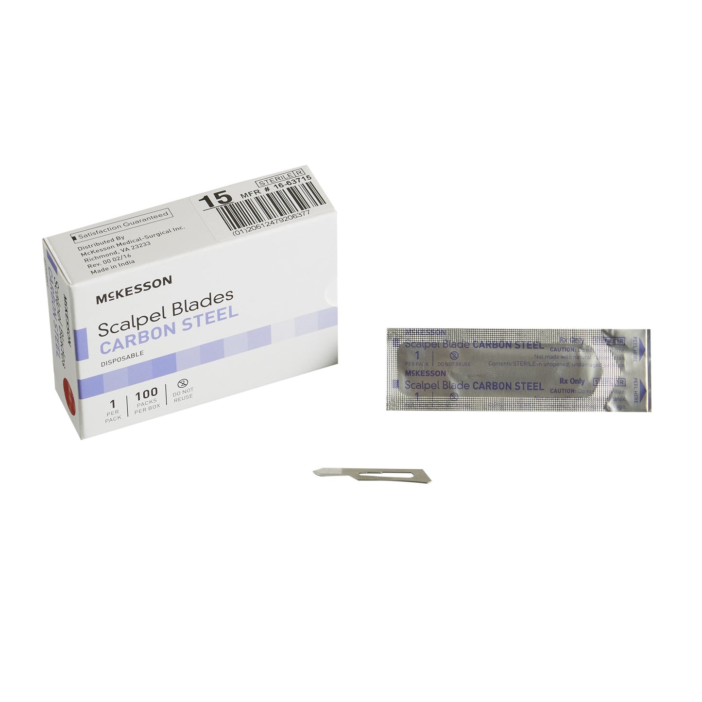 Surgical Blade McKesson Brand Carbon Steel No. 15 Sterile
