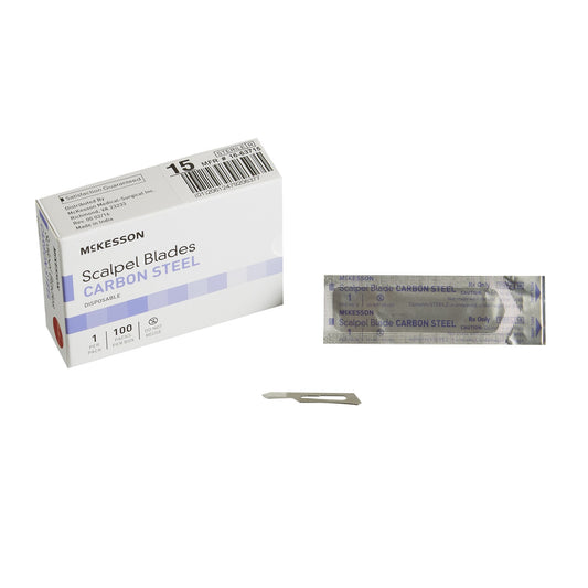 Surgical Blade McKesson Brand Carbon Steel No. 15 Sterile