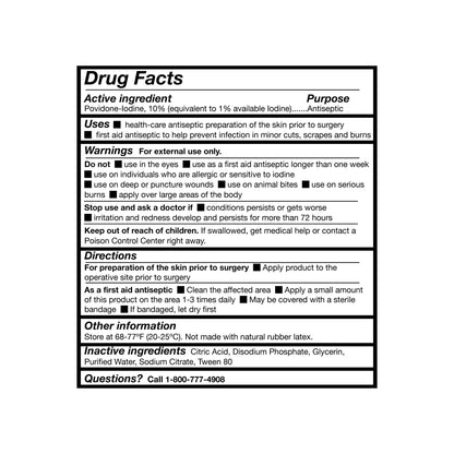 Skin Prep Solution McKesson 8 oz. Flip-Top Bottle 10% Strength Povidone-Iodine NonSterile