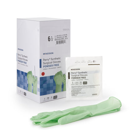 Surgical Glove McKesson Perry® Performance Plus Size 6.5 Sterile Polyisoprene Standard Cuff Length Smooth Green Chemo Tested