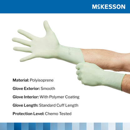 Surgical Glove McKesson Perry® Performance Plus Size 6.5 Sterile Polyisoprene Standard Cuff Length Smooth Green Chemo Tested