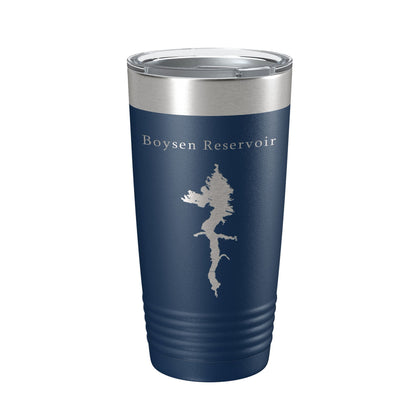 Boysen Reservoir Tumbler Lake Map Travel Mug Insulated Laser Engraved Coffee Cup Wyoming 20 oz-8