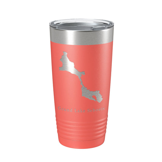 Grand Lake Seboeis Map Tumbler Travel Mug Insulated Laser Engraved Coffee Cup Maine 20 oz-20