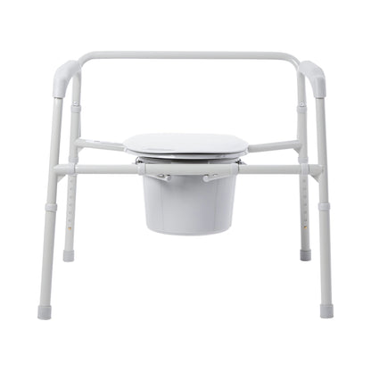 3-in-1 Commode Chair McKesson Fixed Arms Steel Frame Back Bar 13-3/4 Inch Seat Width 650 lbs. Weight Capacity