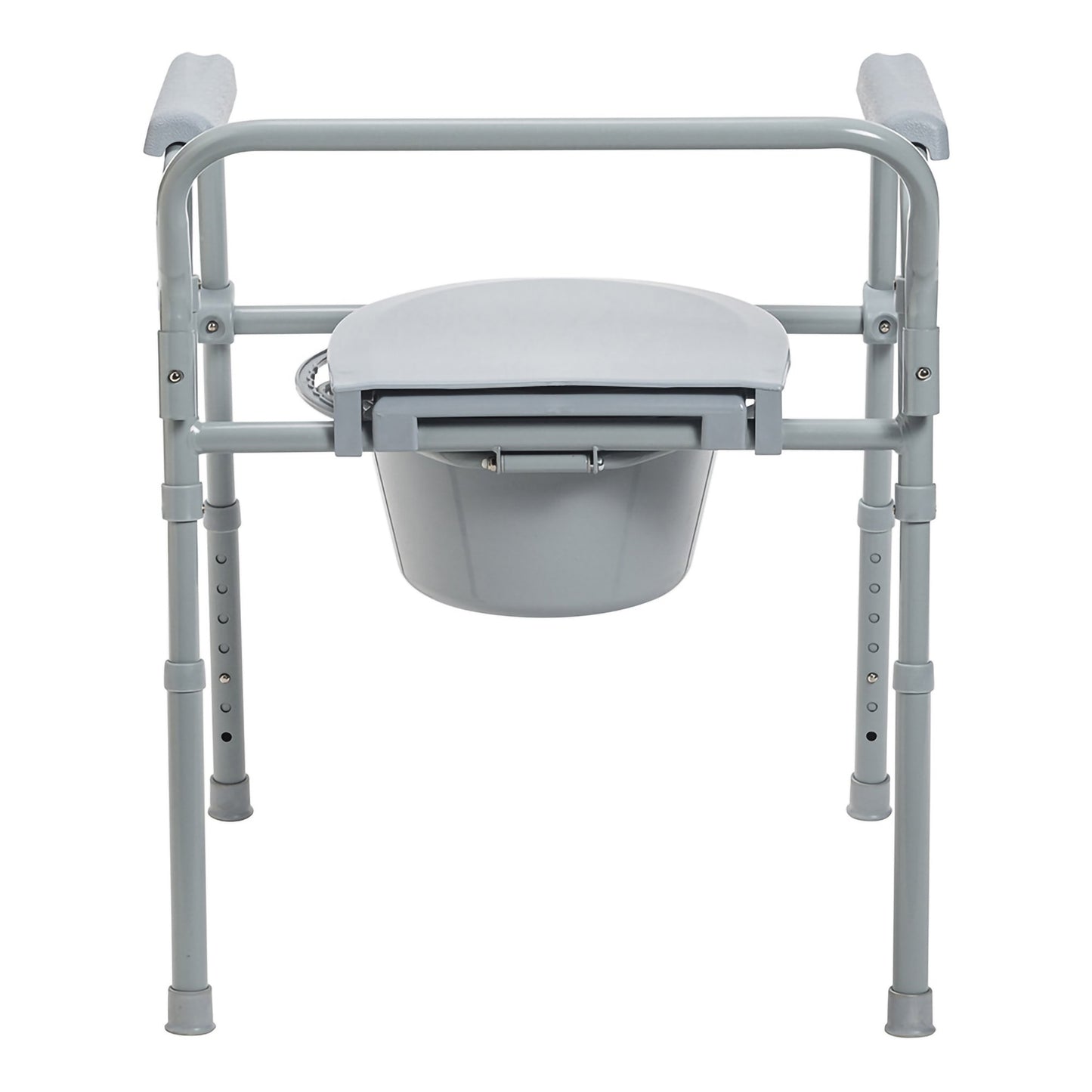 3-in-1 Commode Chair McKesson Fixed Arms Steel Frame Back Bar 13-1/2 Inch Seat Width 350 lbs. Weight Capacity