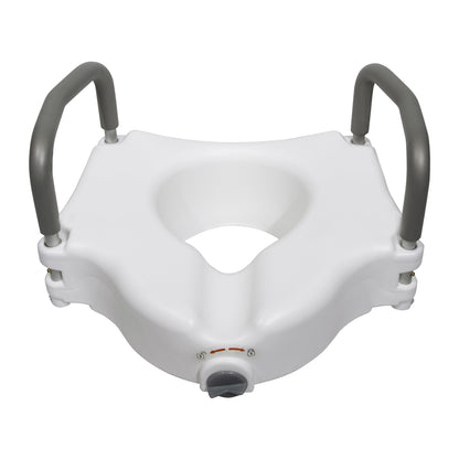 Raised Toilet Seat with Arms McKesson 5 Inch Height Standard / Elongated 300 lbs. Weight Capacity