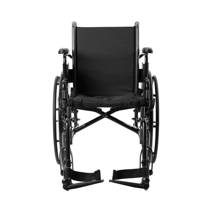 Lightweight Wheelchair McKesson Dual Axle Desk Length Arm Swing-Away Footrest Black Upholstery 16 Inch Seat Width Adult 300 lbs. Weight Capacity
