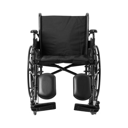 Lightweight Wheelchair McKesson Dual Axle Desk Length Arm Swing-Away Elevating Legrest Black Upholstery 20 Inch Seat Width Adult 300 lbs. Weight Capacity