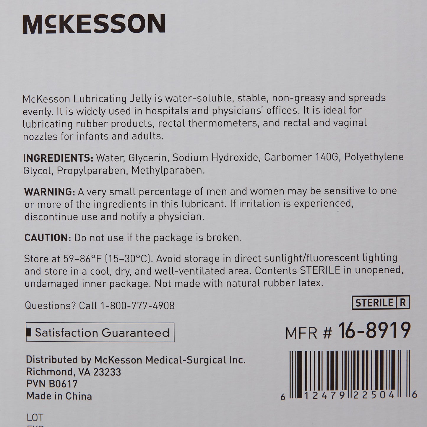 Lubricating Jelly McKesson 4 oz. Tube Sterile